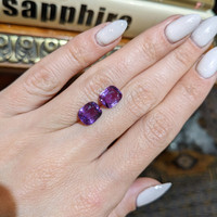 5.15&nbsp;Ct.Tw.Total Carat Weight Purple Sapphire Pair from Ceylon (Sri Lanka) Life Style