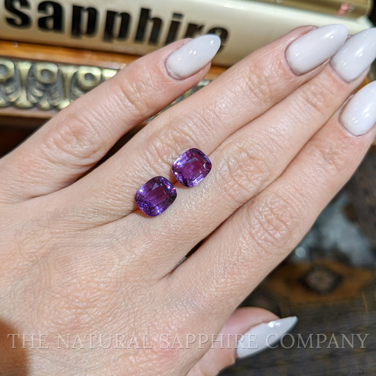 5.15 Ct.Tw. Purple Sapphire Pair from Ceylon (Sri Lanka)