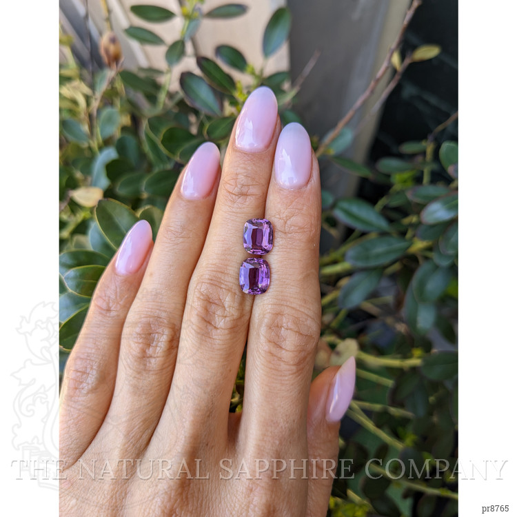 5.15 Ct.Tw. Purple Sapphire Pair from Ceylon (Sri Lanka)