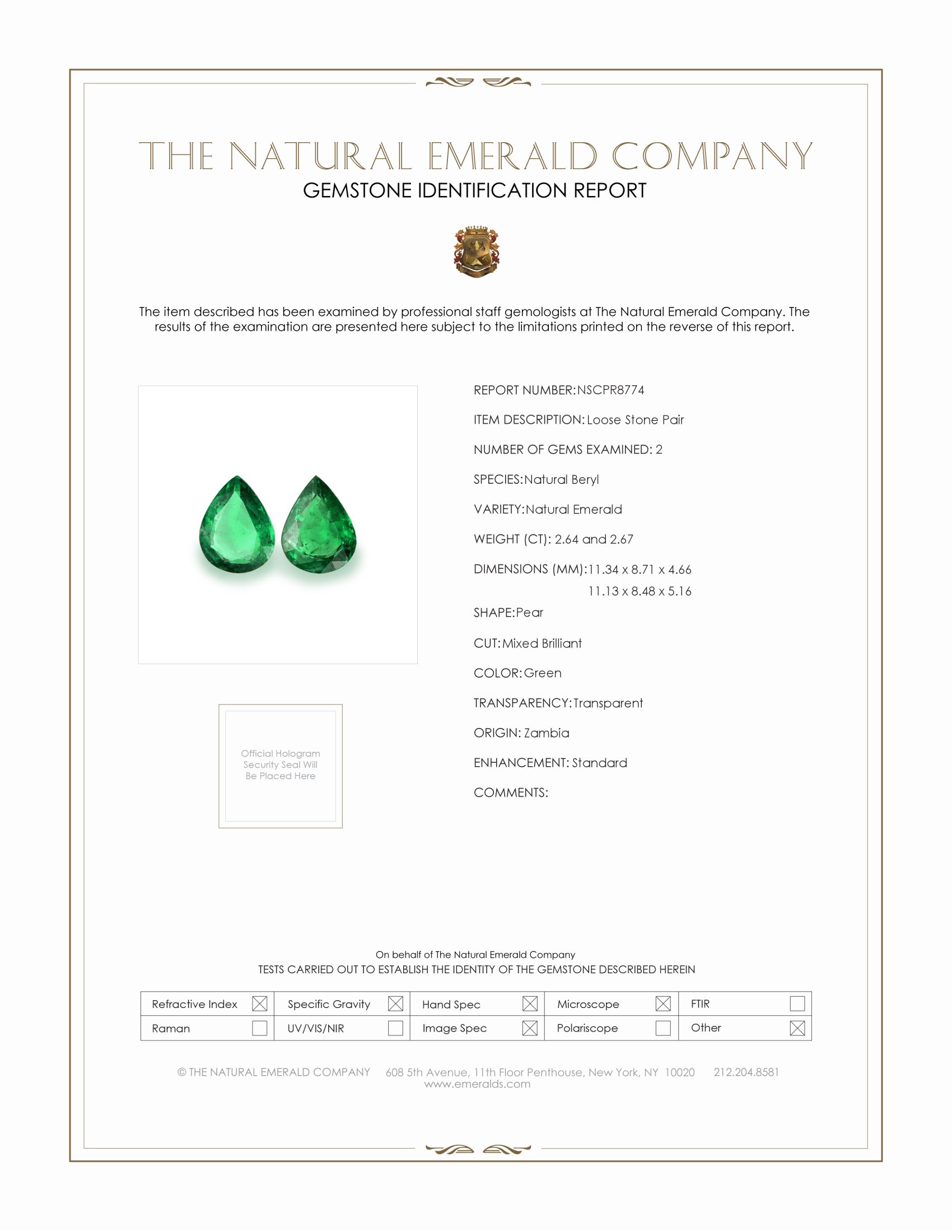 5.31 Ct.Tw. Emerald Pair from Zambia