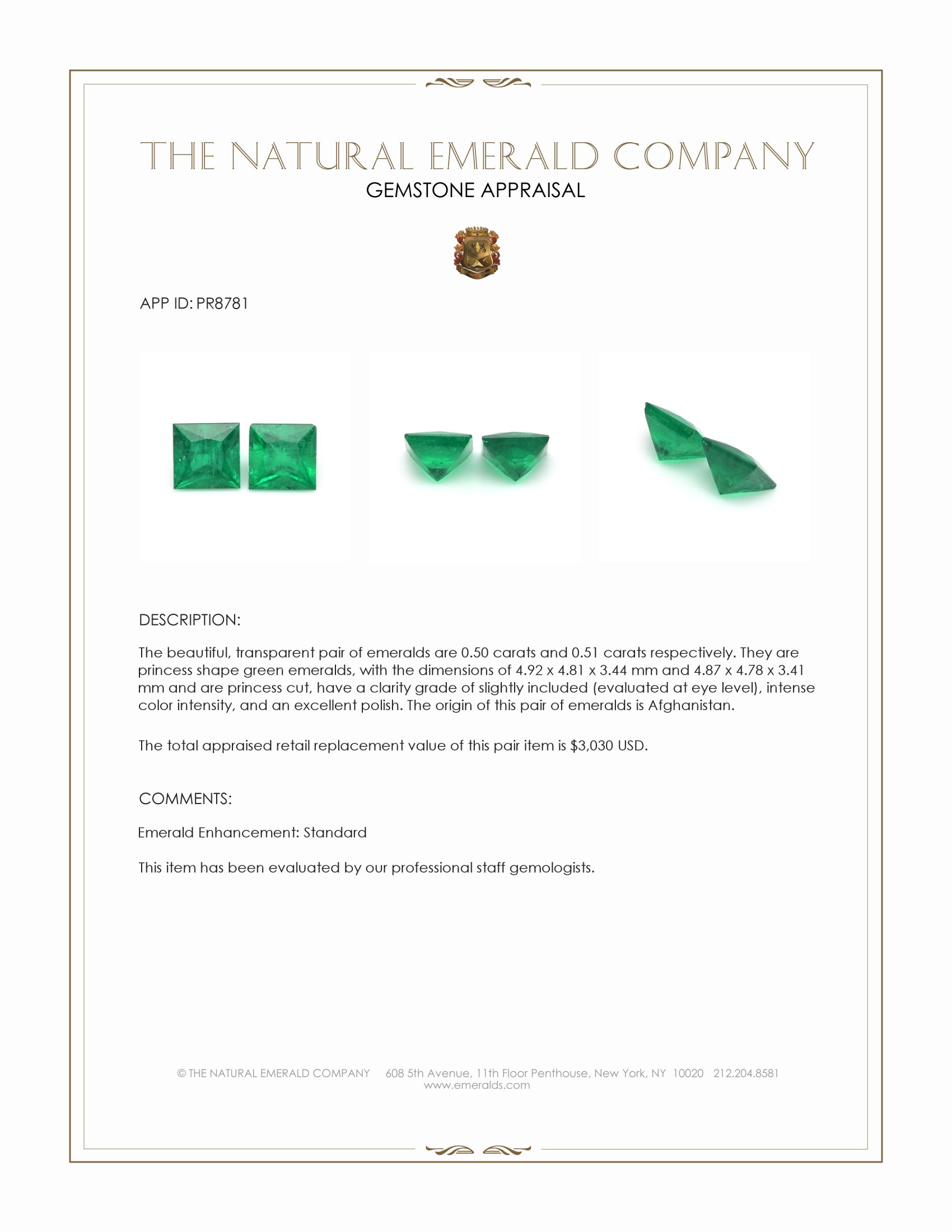 1.01 Ct.Tw. Emerald Pair from Afghanistan
