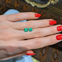 1.30 Ct.Tw.Total Carat Weight Emerald Pair from Colombia Life Style