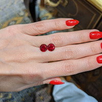 4.43 Ct.Tw.Total Carat Weight Ruby Pair from Mozambique Life Style