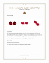 1.29 Ct.Tw.Total Carat Weight Ruby Pair from Mozambique Appraisal