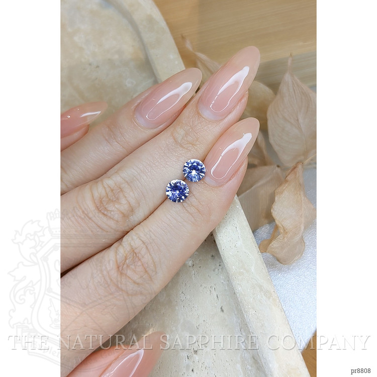 1.69 Ct.Tw. Purplish Blue Sapphire Pair from Ceylon (Sri Lanka)