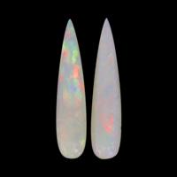 6.68 Ct.Tw.Total Carat Weight Cabochon White Opal Pair from Australia Video
