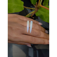 6.68 Ct.Tw.Total Carat Weight Cabochon White Opal Pair from Australia Life Style