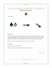 1.00&nbsp;Ct.Tw.Total Carat Weight Bluish Green Sapphire Pair from Montana Appraisal