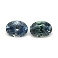 1.04 Ct.Tw.Total Carat Weight Bluish Green Sapphire Pair from Montana Video