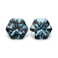 1.09 Ct.Tw.Total Carat Weight Greenish Blue Sapphire Pair from Montana Video