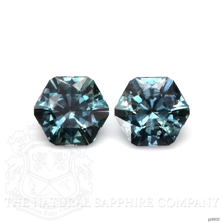 1.09 Ct.Tw. Greenish Blue Sapphire Pair from Montana