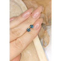 1.09&nbsp;Ct.Tw.Total Carat Weight Greenish Blue Sapphire Pair from Montana Life Style