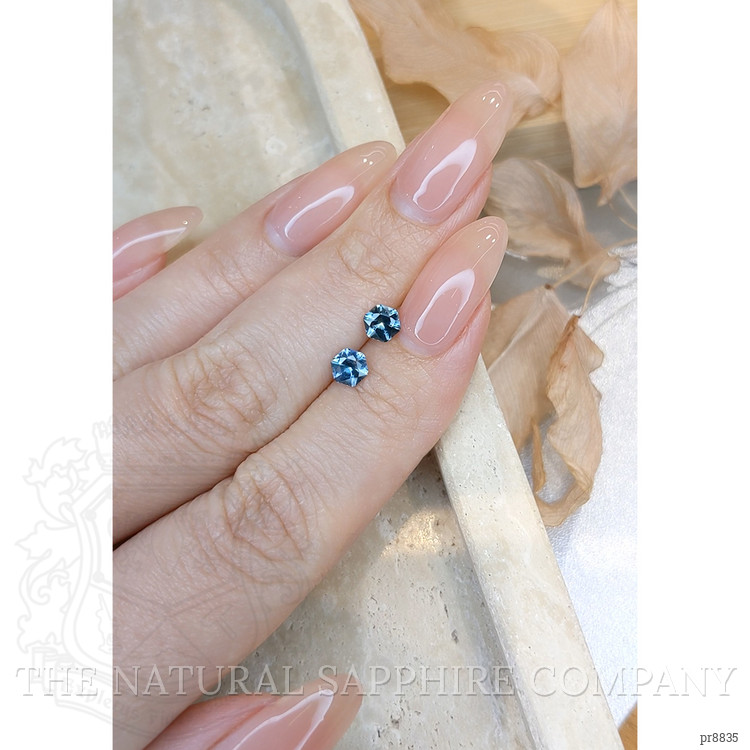 1.00 Ct.Tw. Greenish Blue Sapphire Pair from Montana