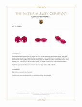 1.35 Ct.Tw.Total Carat Weight Pinkish Red Ruby Pair from Mozambique Appraisal