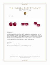 1.16 Ct.Tw.Total Carat Weight Pinkish Red Ruby Pair from Mozambique Appraisal