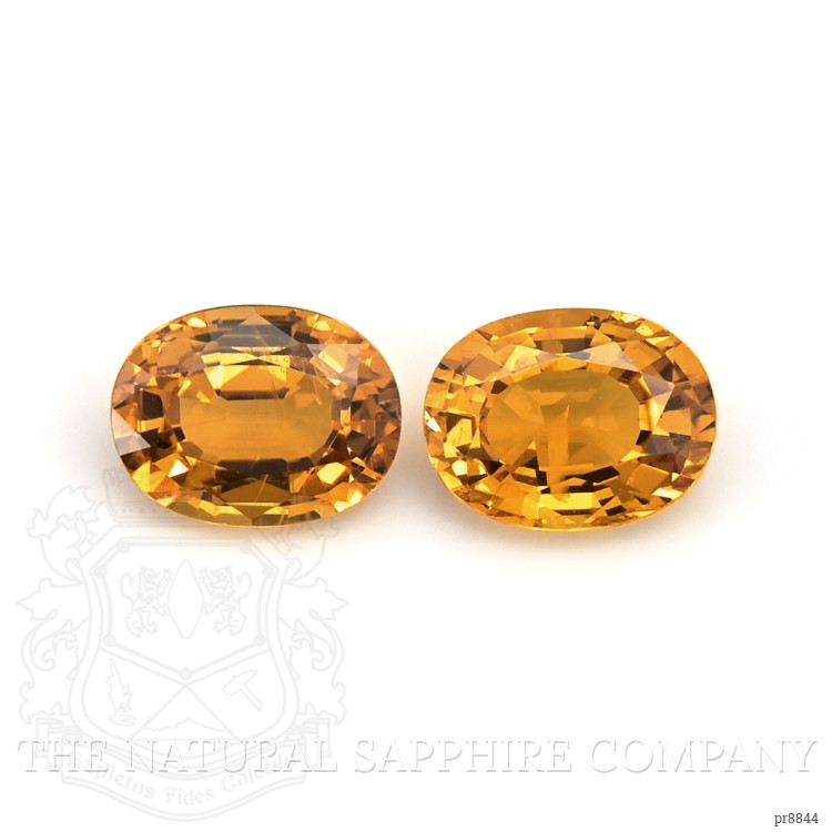 3.22 Ct.Tw. Yellowish Orange Sapphire Pair from Ceylon (Sri Lanka)