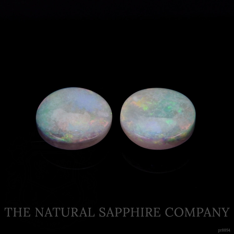 3.91 Ct.Tw. Cabochon Crystal/Jelly Opal Pair from Australia