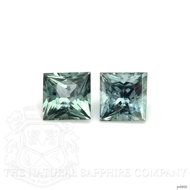 0.79 Ct.Tw. Bluish Green Sapphire Pair from Montana