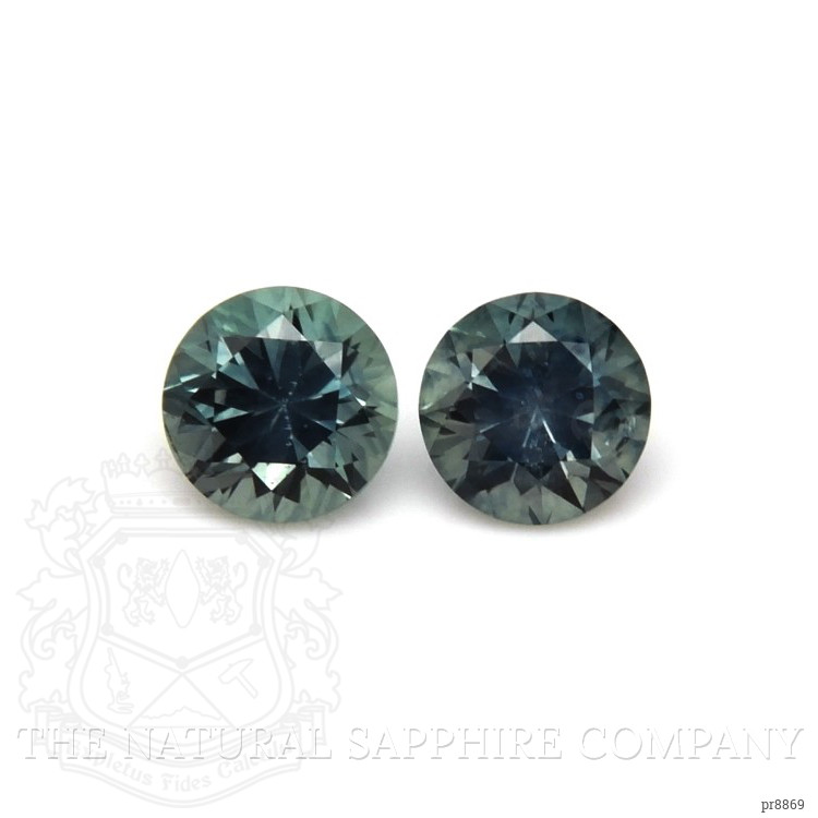 0.72 Ct.Tw. Bluish Green Sapphire Pair from Montana
