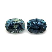 1.62 Ct.Tw.Total Carat Weight Greenish Blue Sapphire Pair from Montana Video