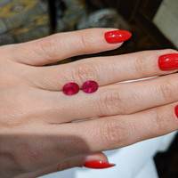 3.23 Ct.Tw.Total Carat Weight Ruby Pair from Mozambique Life Style