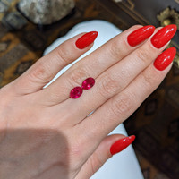 3.02 Ct.Tw.Total Carat Weight Ruby Pair from Mozambique Life Style