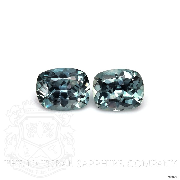 1.00 Ct.Tw. Greenish Blue Sapphire Pair from Ceylon (Sri Lanka)