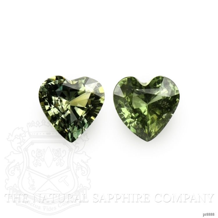 0.96 Ct.Tw. Green Sapphire Pair from Ceylon (Sri Lanka)