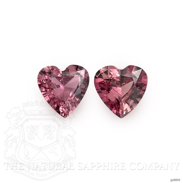 0.84 Ct.Tw. Reddish Pink Sapphire Pair from Ceylon (Sri Lanka)