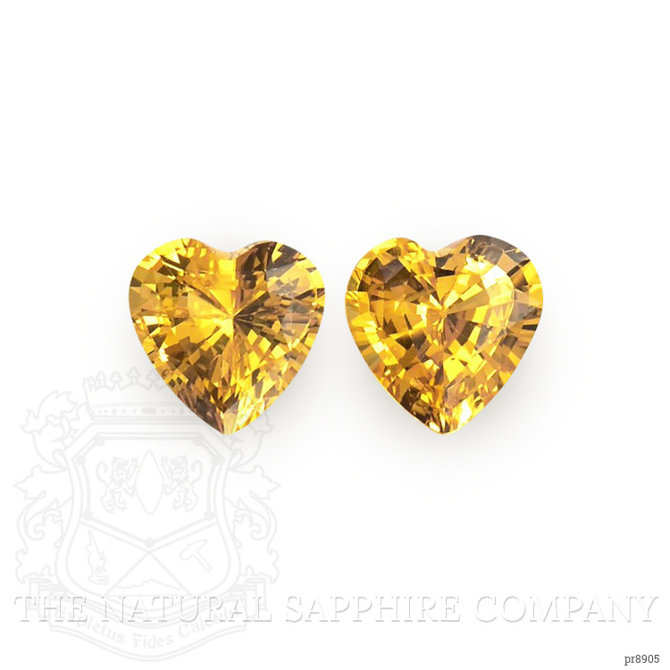 1.03 Ct.Tw. Orangish Yellow Sapphire Pair from Ceylon (Sri Lanka)