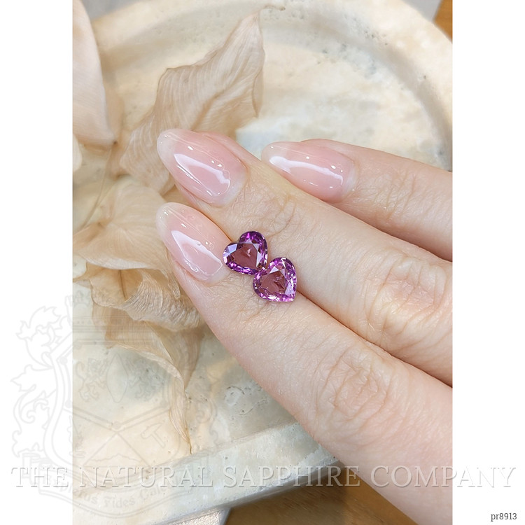 3.68 Ct.Tw. Purple Sapphire Pair from Ceylon (Sri Lanka)