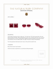 2.56 Ct.Tw.Total Carat Weight Ruby Pair from Mozambique Appraisal