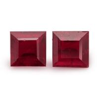 2.56 Ct.Tw.Total Carat Weight Ruby Pair from Mozambique Video
