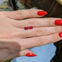 1.14 Ct.Tw.Total Carat Weight Ruby Pair from Mozambique Life Style