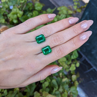 10.50 Ct.Tw.Total Carat Weight Emerald Pair from Zambia Life Style