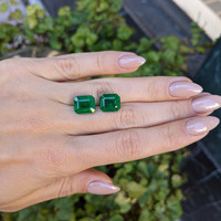 10.49 Ct.Tw.Total Carat Weight Emerald Pair from Zambia Life Style