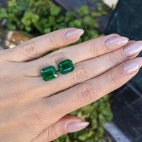 10.49 Ct.Tw.Total Carat Weight Emerald Pair from Zambia Life Style