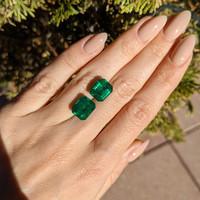 10.49 Ct.Tw.Total Carat Weight Emerald Pair from Zambia Life Style
