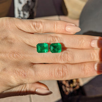10.49 Ct.Tw.Total Carat Weight Emerald Pair from Zambia Life Style