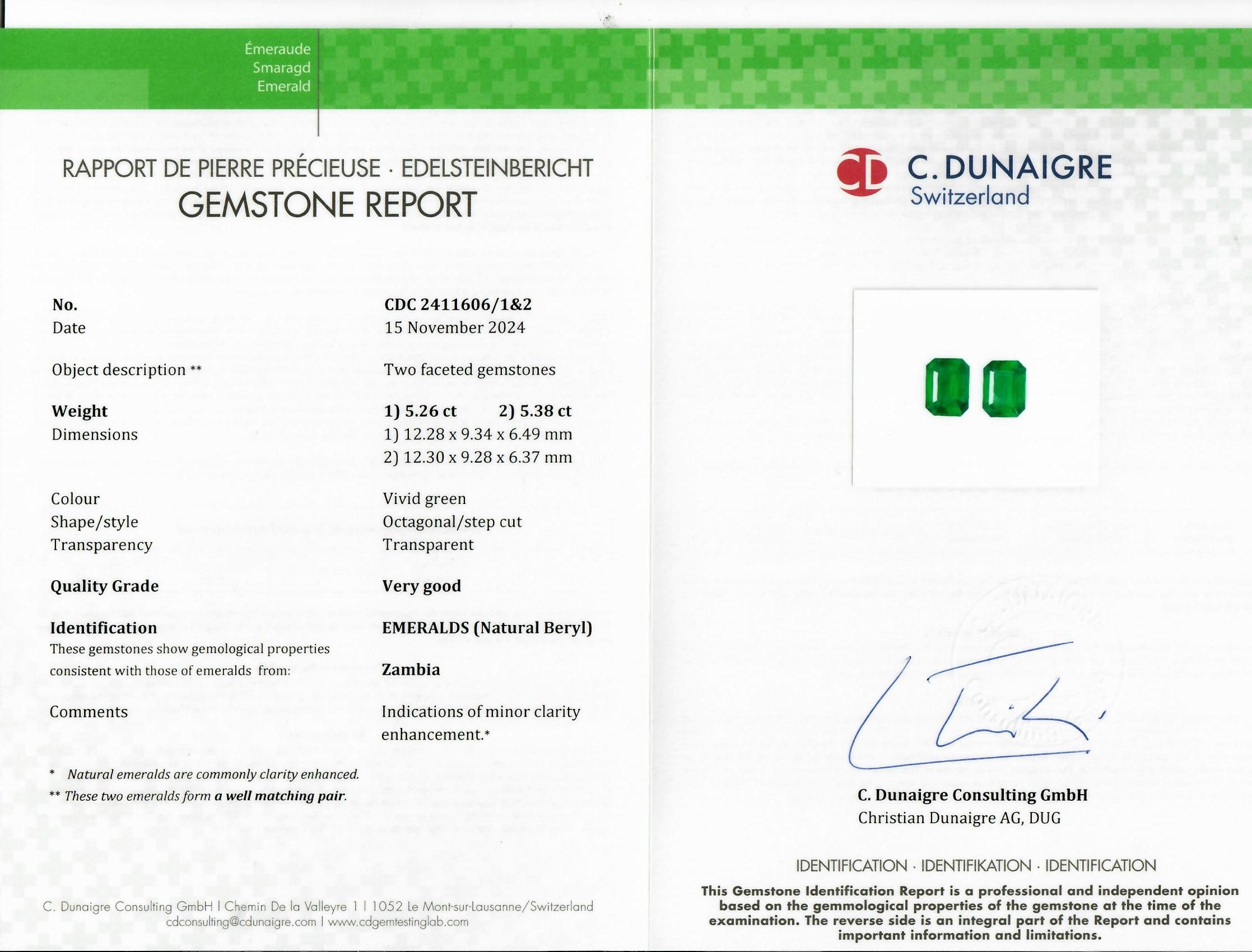 10.64 Ct.Tw. Emerald Pair from Zambia