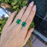 10.64 Ct.Tw.Total Carat Weight Emerald Pair from Zambia Life Style