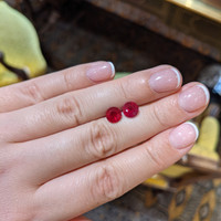 2.99 Ct.Tw.Total Carat Weight Ruby Pair from Mozambique Life Style