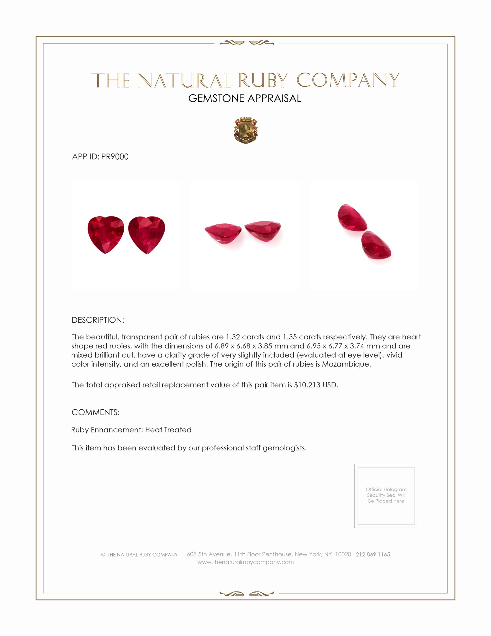 2.67 Ct.Tw. Ruby Pair from Mozambique