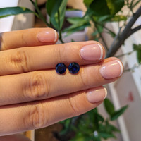 3.02 Ct.Tw.Total Carat Weight Blue Sapphire Pair from Madagascar Life Style