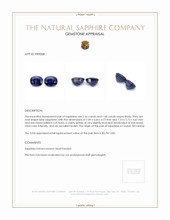 3.34 Ct.Tw.Total Carat Weight Blue Sapphire Pair from Ceylon (Sri Lanka) Appraisal