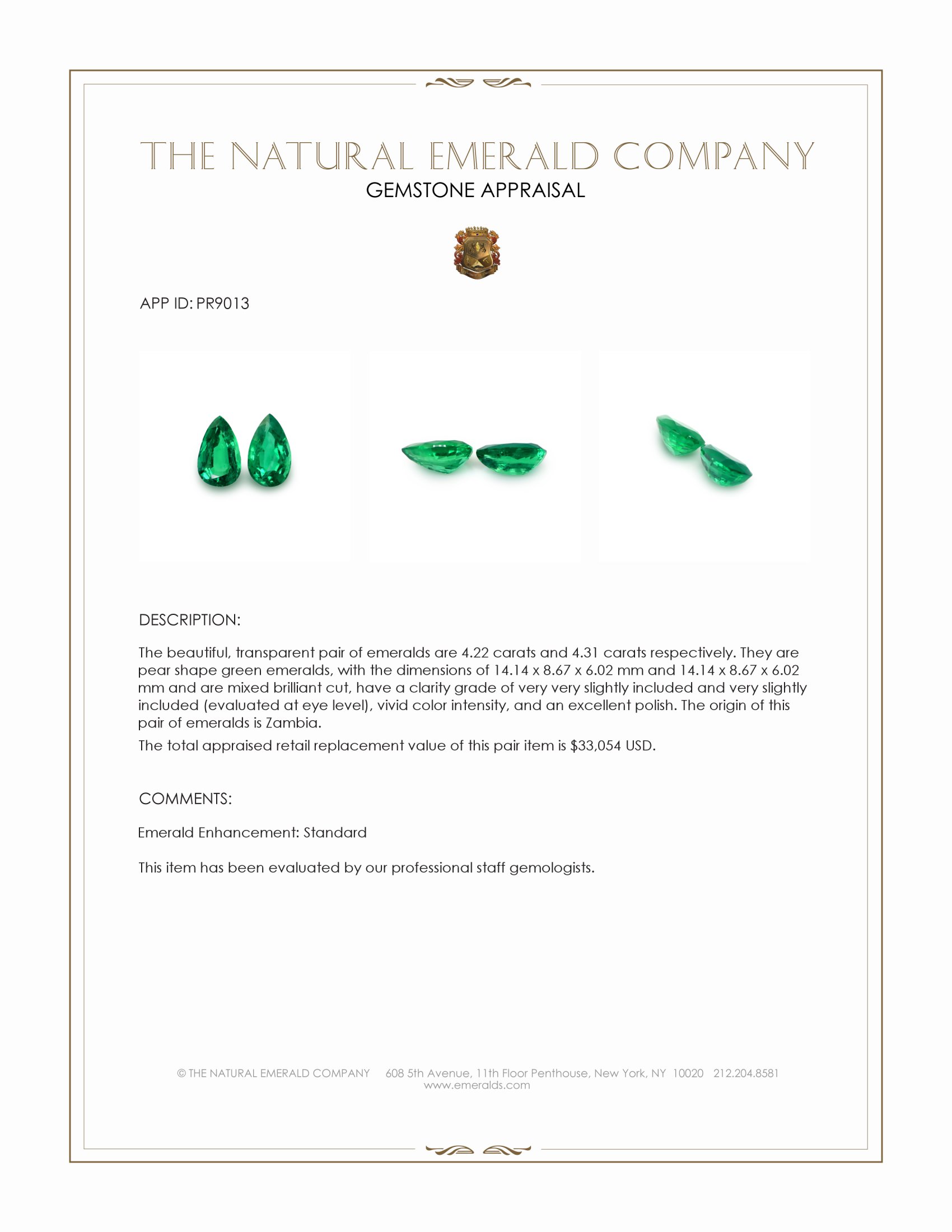 8.53 Ct.Tw. Emerald Pair from Zambia