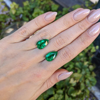 8.53 Ct.Tw.Total Carat Weight Emerald Pair from Zambia Life Style