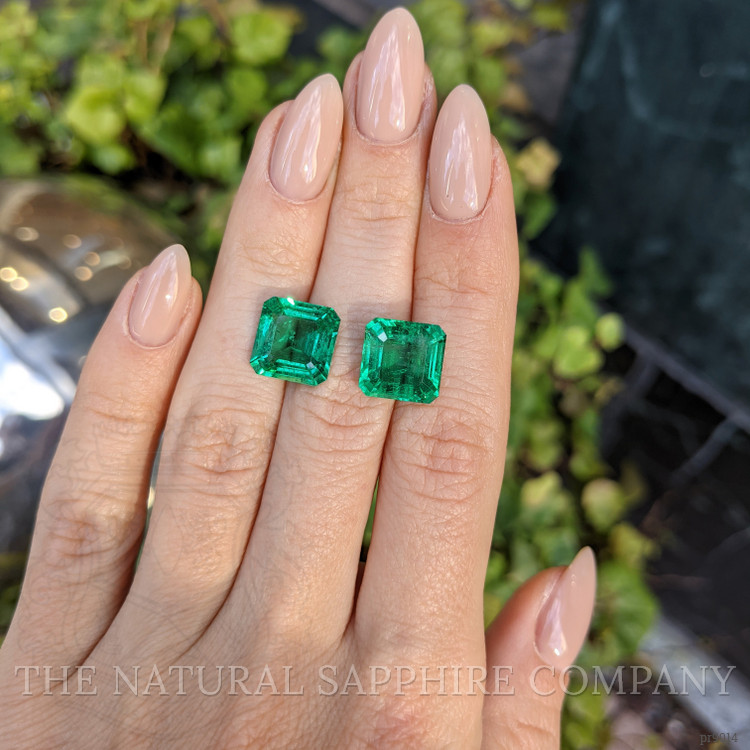 9.87 Ct.Tw. Emerald Pair from Zambia