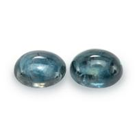 2.94 Ct.Tw.Total Carat Weight Greenish Blue Cabochon Sapphire Pair from Montana Video