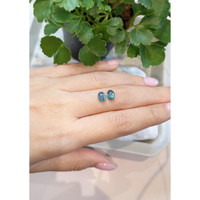 2.94 Ct.Tw.Total Carat Weight Greenish Blue Cabochon Sapphire Pair from Montana Life Style